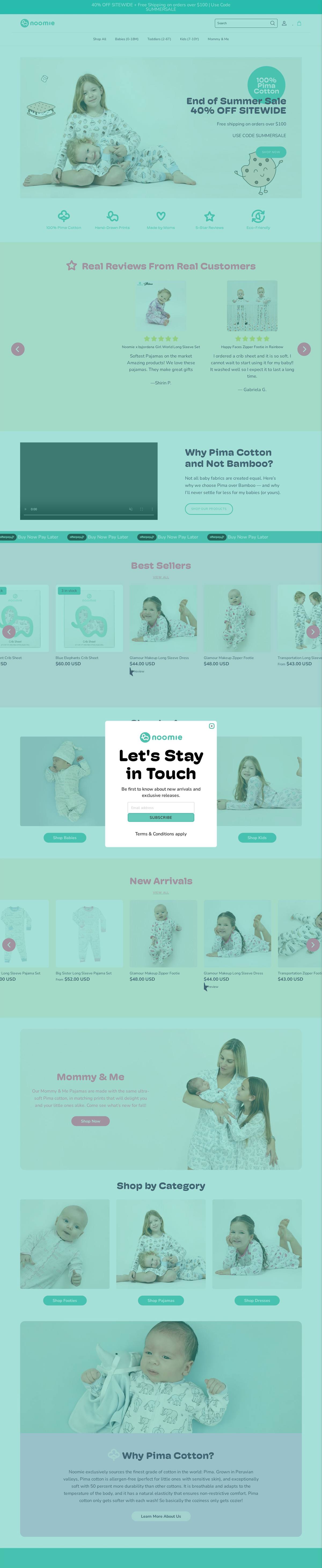 Baby Noomie homepage screenshot