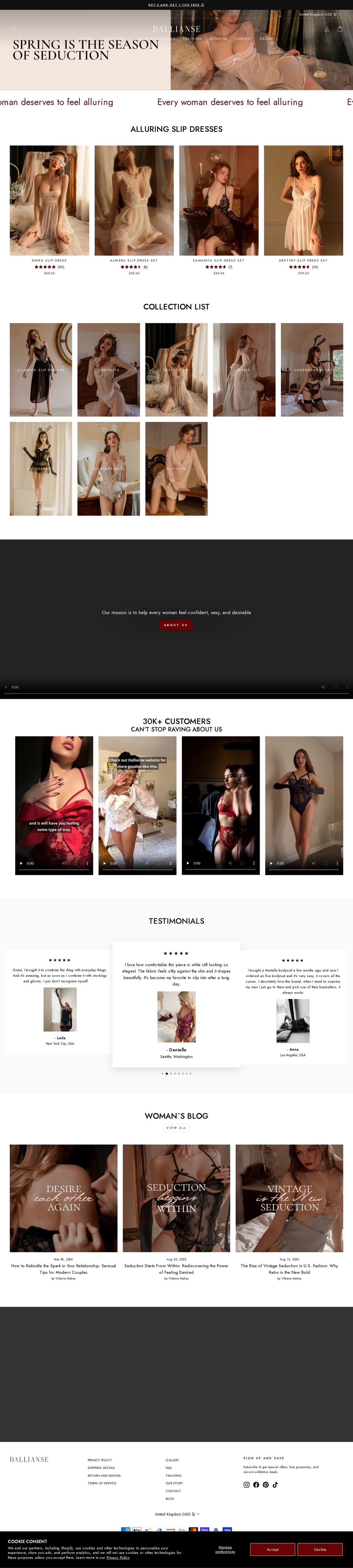 Dallianse homepage screenshot