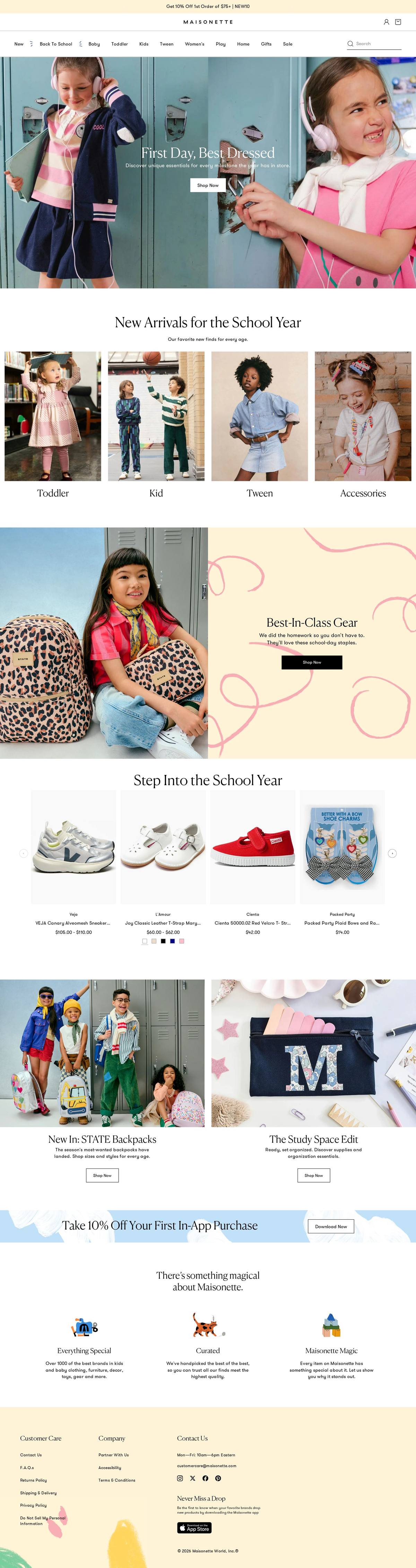 Maisonette homepage screenshot